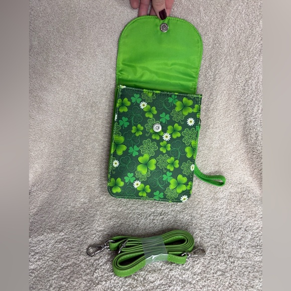 Quilted Four Leaf Clover Crossbody Bag; Willabee & Ward Collections-Danbury Mint - Picture 3 of 7